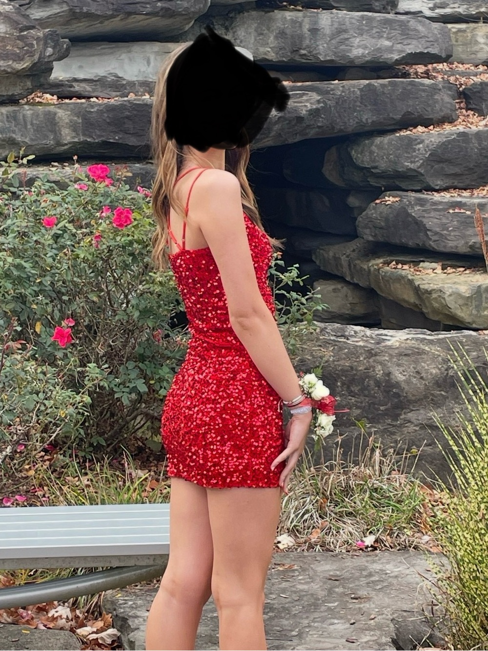 Lucy in the Sky Red Sequin Strappy Mini Dress - XS - Picture 4 of 5